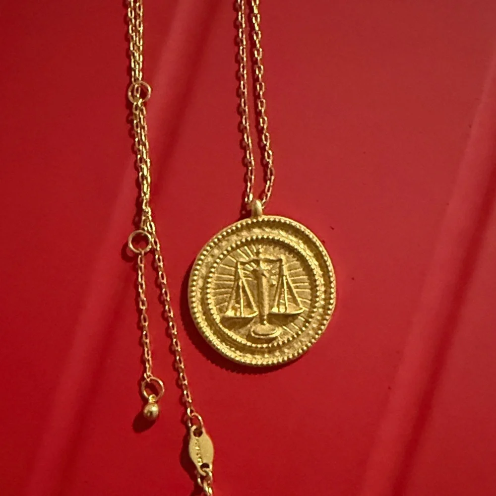 NWOT Satya Gold Libra Coin Necklace